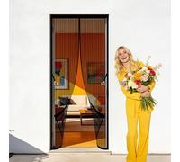 Moustiquaire Porte Fenetre 92 x 236 cm Sans Perçage, Installation Facile Rideau Magnétique Anti Insectes Sans Perçage pour Balcon, Cave et Terrasse, Noir