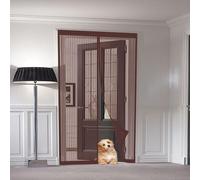 Moustiquaire Porte Fenetre 95 x 220 cm Moustiquaire Porte Magnétique Différentes Tailles Rideau Anti Moustique Installation Facile Sans Outils pour Cave, Terrasse, Marron