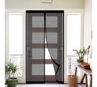 Moustiquaire Porte Fenetre 96 x 213 cm Moustiquaire Porte Magnétique Différentes Tailles Fenetre Magnétique Installation Facile Sans Outils pour de Balcon, Noir