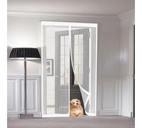 Moustiquaire Porte Fenetre 97 x 195 cm Moustiquaire Porte Magnétique Différentes Tailles Rideau Anti Moustique Installation Facile Sans Outils pour Cave, Terrasse, Blanc