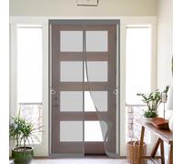Moustiquaire Porte Fenetre 98 x 190 cm Moustiquaire Porte Magnétique Différentes Tailles Fenetre Magnétique Installation Facile Sans Outils pour de Balcon, Gris