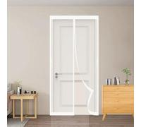Moustiquaire Porte Fenetre Aimantée 103 x 213 cm Sans Percage Anti-Moustiques avec Bande Adhésive, Fermeture Magnétique Moustiquaire Magnétique pour Balcon & Terrasse, Blanc