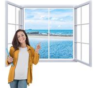 Moustiquaire Porte Fenetre AimantéE 130x70cm Rideau Moustiquaire Pour Porte Fenetre Haut en Bas Fermeture Automatique empêcher les insectes d'entrer Blanc