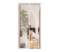 Moustiquaire Porte Fenetre Aimantée 140x180cm,Blanc Rideau Anti Mouche Magnetique Anti Insectes,Fermeture Automatique,Anti-Moustiquaire pour Couloirs, Portes, Patio,Sans Perçage