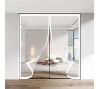 Moustiquaire Porte Fenetre Aimantée 144 x 206 cm Adsorption Magnétique Accès Facile Facile à Installer Rideau Automatique Anti Moustique pour Balcon & Terrasse, Blanc