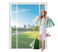 Moustiquaire Porte Fenetre AimantéE 240x210cm, Facile à Installer sans Percer Rideau de Porte Animaux AcceptéS pour Couloirs, Portes, Blanc