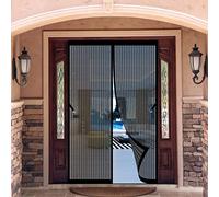 Moustiquaire Porte Fenetre Aimantée 245 x 215 cm Rideau magnétique anti-insectes Sans Perçage Rideau de Porte pour pergola Balcon Patio Coulissantes, Noir