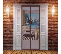 Moustiquaire Porte Fenetre Aimantée 280 x 250 cm Rideau de Porte Antimoustique Installation sans Outil Moustiquaire rideau pour pergola Balcon Patio Coulissantes, Marron