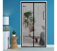 Moustiquaire Porte Fenêtre Aimantée 83 x 183 cm Rideau Anti Mouche Fermeture Automatique Installation Facile Sans Outils pour Porte de Balcon, de Cave et de Terrasse, Noir