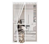 Moustiquaire Porte Fenetre Aimantée Magnétique 100x215cm,Maille Très Dense Rideau Anti Insecte Mouche Avec Ruban Adhésif, Moustiquaire Magnétique,Sans Perçage,Blanc