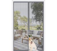 Moustiquaire Porte Fenetre Aimantée Magnetique 115x130 cm, Maille très résistante Moustiquaire，Résistance à la déchirure，pour Couloirs, Portes, Patio.Facile à Installer,Gris