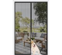 Moustiquaire Porte Fenetre Aimantée Magnetique 150x180 cm, Maille très résistante Moustiquaire，Résistance à la déchirure，pour Couloirs, Portes, Patio.Facile à Installer,Noir
