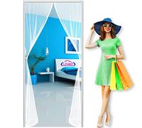 Moustiquaire Porte Fenetre Aimantée Magnetique - 160x220 cm - Magnétique Moustique - Rideaux Anti Mouches pour Porte - Moustiquaire Baie Vitree Coulissante - White