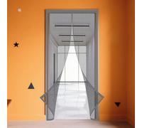 Moustiquaire Porte Fenetre Aimantée Magnetique 170 x 190 cm Installation Facile Sans Perçage Rideau de Porte Anti Mouche pour Enfants et Animaux de Compagnie, Gris