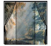 Moustiquaire Porte Fenetre Aimantée Magnetique, 260x220cm Rideaux anti Mouches pour Porte, Moustiquaire Baie Vitree Coulissante, Rideaux Insect Ecran, Noir