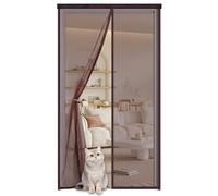 Moustiquaire Porte Fenetre Aimantée Magnétique 85x210cm,Rideau de Porte Antimoustique,Moustiquaire Porte Magnétique, Sans Perçage, Fermeture Automatique,pour Portes de Multi Types,Marron