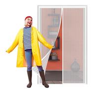 Moustiquaire Porte Fenetre Aimantée Magnetique 88 x 256 cm Sans Perçage, Fermeture Automatique Rideau de Protection Contre Les Insectes pour Porte Fenêtre Balcon, Blanc