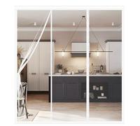 Moustiquaire Porte Fenetre Aimantée Magnetique, Double Ouverture Latérale, Fermeture Automatique, Sans Perçage, Convient pour porte d'entrée, porte arrière, Bianco, 170(56/58/56) x250cm