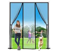 Moustiquaire Porte Fenetre Aimantée Magnetique, Rideaux Anti Mouches pour Porte, Rideaux Toile Insect Ecran,Moustiquaire Baie Vitree Coulissante,Magnétique Moustique (180x210cm, Noir)