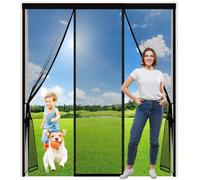 Moustiquaire Porte Fenetre AimantéE Pliable 140x180cm, avec Aimants, Automatique pour Couloirs Portes Patio Rideau Anti Moustique Bogues Pas de Forage Noir