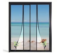 Moustiquaire Porte Fenetre Chat 210x205cm Noir Aimants Puissants Pour Une Fermeture Parfaite sans outils