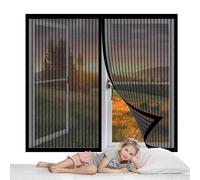 Moustiquaire Porte Fenetre Magnetique 101 x 128 cm Moustiquaire Fenetre Aimantée Fermeture Automatique et Détachables pour Portes et Fenêtres, Noir