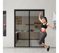 Moustiquaire Porte Fenetre Magnetique 107 x 225 cm Adsorption Magnétique Accès Facile Facile à Installer Rideaux Toile Insect Ecran pour Balcon Salon Chambre Portes, Noir