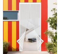 Moustiquaire Porte Fenetre Magnetique 110 x 221 cm Anti Insectes Rideau Magnétique pour Porte Exterieure, Blanc