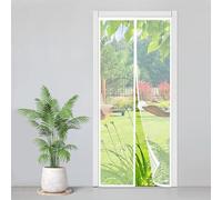 Moustiquaire Porte Fenetre Magnetique 110x175cm, Bonne Qualité Rideau de Porte Antimoustique, Sans Perçage, Installation Facile, Convient aux Balcons, Caves et Chambres, Blanc
