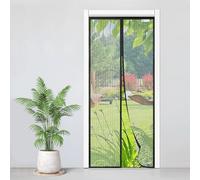 Moustiquaire Porte Fenetre Magnetique 125x210cm, Bonne Qualité Rideau de Porte Antimoustique, Sans Perçage, Installation Facile, Convient aux Balcons, Caves et Chambres, Noir