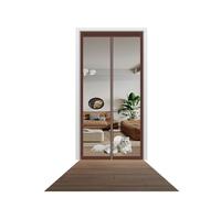 Moustiquaire Porte Fenêtre Magnétique 140 x 220 cm Fermeture Automatique Rideau Magnétique Installation Facile Pour La Plupart Les Types De Fenêtres Ou Porte, Marron