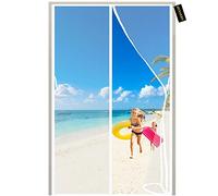 Moustiquaire Porte Fenetre Magnétique 140x200cm Rideaux Aimantée Sans Percage, Anti Insecte Mouche Moustique Fermeture Automatique pour Couloirs Portes Blanc