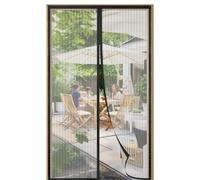Moustiquaire Porte Fenetre Magnétique 145x185cm, Magnétique moustiquaire porte, Maille Ultra Fine Rideau de Porte Antimoustique, Rideaux Aimantée Sans Perçage, Fermeture Automatique, Noir