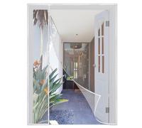 Moustiquaire Porte Fenetre Magnétique, 150x260cm Blanc Moustiquaire Porte, Moustiquaire Baie Vitree Coulissante, Rideaux Insect Ecran, Magnétique Moustiquaire Porte, Fermeture Automatique
