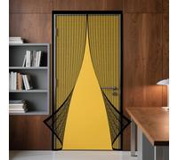 Moustiquaire Porte Fenetre Magnetique 170 x 190 cm Mailles Ultra Fines Rideau de Porte Anti Mouche pour Portes Coulissante Balcon, Double Terrasse, Noir