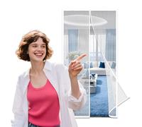 Moustiquaire Porte Fenetre Magnetique 170 x 190 cm Puissants Aimants, Fermeture Automatique Rideau de Porte Anti Moustique pour de Balcon, de Cave et de Terrasse, Blanc