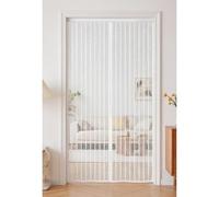 Moustiquaire Porte Fenêtre Magnétique 235 x 215 cm Kit D'Installation Complet Puissants Aimants Moustiquaire pour Portes Fermeture Automatique pour de Balcon, Chambre, Blanc
