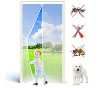 Moustiquaire Porte Fenêtre Magnétique 245 x 220 cm Anti Moustique Rideau Aimantée Fermeture Automatique Auto AdhéSif Moustiquaire sans Perçage, Pour Portes Fenêtres Blanc