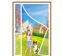 Moustiquaire Porte Fenetre Magnétique 245x220cm Blanc Moustiquaire Baie Vitree Coulissante avec Bande Adhésive Fermeture Automatique pour Couloirs Portes Patio