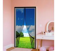 Moustiquaire Porte Fenetre Magnetique 256 x 280 cm Aucun Perçage N'Est Nécessaire Rideau de Porte Antimoustique pour Portes de Multi Types, Noir