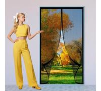 Moustiquaire Porte Fenetre Magnetique 285 x 216 cm Installation Facile Sans Perçage Moustiquaire Porte Sans Percer pour Exterieur, Balcon, Camping Car, Terrasse, Noir