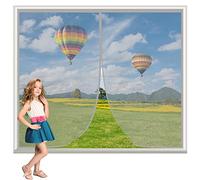 Moustiquaire Porte Fenetre Magnetique 50x70cm Gris Rideaux Toile Insect Ecran,Adsorption Magnétique Magnétique Moustique Sans Perçage pour Fenetre Portes