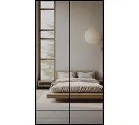 Moustiquaire Porte Fenetre Magnétique 60x190cm Polyester Moustiquaire Aimantée Porte Fenêtre Anti Mouche Sans Perçage Facile à Installer Haut en Bas Fermeture Automatique Noir