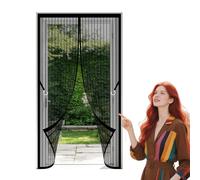 Moustiquaire Porte Fenetre Magnétique 69 x 206 cm Fermeture Automatique, Sans Perçage Oustiquaire Magnétique Anti Poussière pour de Balcon Chambre, Noir