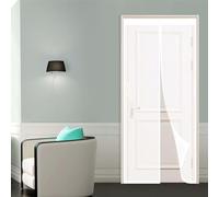 Moustiquaire Porte Fenetre Magnétique 80 x 150 cm Puissants Aimants, Fermeture Automatique Rideau Magnétique Anti-Insectes pour Porte Exterieur, Balcon, Terrasse, Blanc