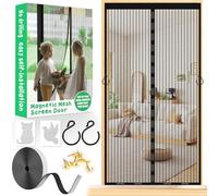 Moustiquaire Porte Fenetre Magnetique 80 x 200CM Moustiquaire Aimantée Rideau Anti Mouche Pour Porte Exterieure Avec Aimants Puissants et Bande Magique Mains Libres Rideau de Séparation en Maille