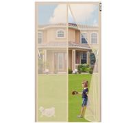 Moustiquaire Porte Fenetre Magnetique 85 x 215 cm Anti-insectes pour Porte de Balcon,Cave,de Terrasse,Montage Facile à Coller,Kit d'installation CompletSekey - Beige