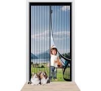 Moustiquaire Porte Fenetre Magnetique 92 x 230 cm Maille Ultra Fine Moustiquaire Magnétique pour Porte Kit D'Installation Complet pour La Plupart Les Types de Fenêtres Ou Porte, Noir