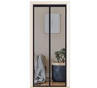 Moustiquaire Porte Fenetre Magnétique 95x150 cm, Différentes Tailles, Puissants Aimants, Fermeture Automatique, de Porte Rideau Couloirs Patio Sans Perçage, Rayures Noires