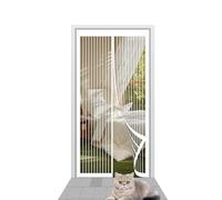 Moustiquaire Porte Fenetre Magnetique 96 x 196 cm Maille Ultra Fine Porte Moustiquaire Aimantee Sans Perçage Installation Facile pour La Plupart Les Types de Fenêtres Ou Porte, Blanc